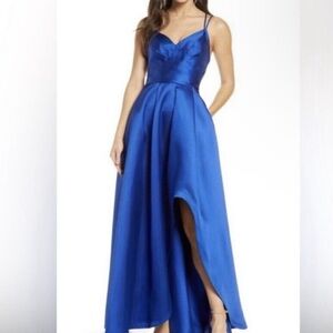 Blue Formal Dress With Exposed Leg Gorgeous For Prom Or Special Occasions
